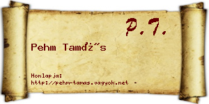 Pehm Tamás névjegykártya